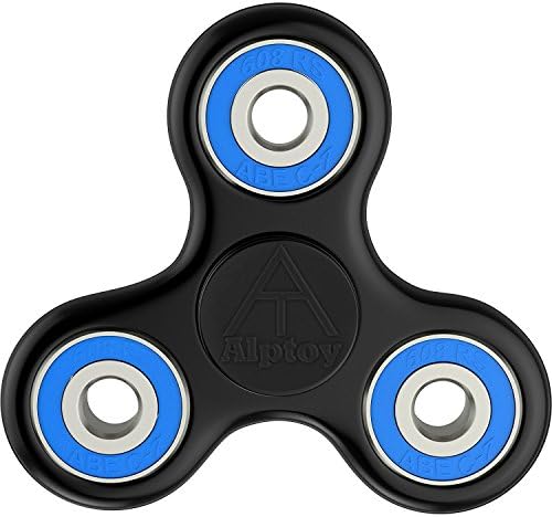 Alptoy Anti-Anxiety 360 Spinner Helps Focusing Fidget Toy, Premium Quality Focus Toy for Kids and Adults, Black/Blue