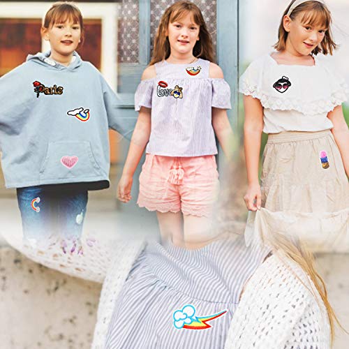 Jacedofu 30pcs Embroidered Patch Sew On/Iron On Patches Applique Accessories Assorted Size Decoration Patches for DIY Jeans Jacket Clothing Handbag Shoes Caps