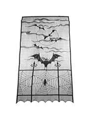 Home: Smartcoco Halloween Lace Window Curtain Bats Party Decoration - 40 x 84", Black - Smartcoco