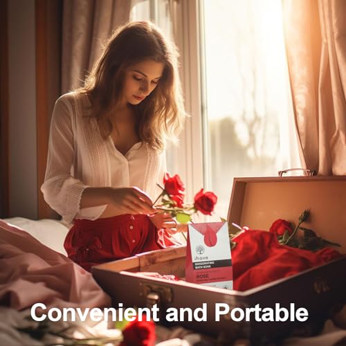 IHAVE EPSOM SALT & DEAD SEA SALT BATH SOAK WITH ROSE ESSENTIAL OILS, PORTABLE BATH SALTS UNIQUE SPA GIFTS FOR HER, IDEAL ANNIVERSARY, BIRTHDAY GIFTS FOR WOMEN, MOM, WIFE, GIRLFRIEND, SISTER, FRIENDS