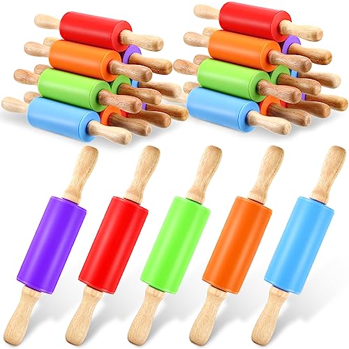 20 Pcs Small Rolling Pin Kids 9 Inch Mini Rolling