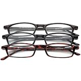 Classic Traditional Readers Half Eye Style Magnifying Reading Glasses +5.0 Set of 3 Pairs ValuPac