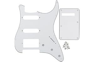 IKN 3Ply White HSS Pickguard Guitar BackPlate Set for Standard ST Modern Style Guitar Part