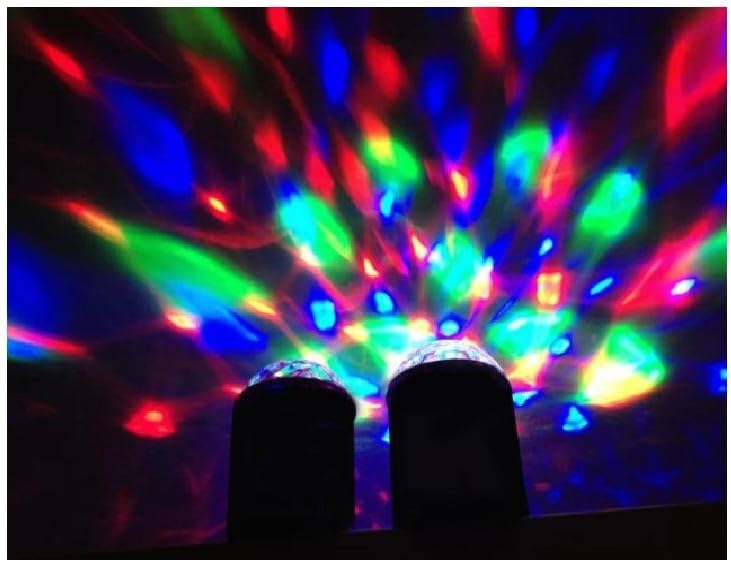 Portable Wireless Bluetooth Rechargeable LED Crystal Ball Disco Light with Loud Sound Speaker - Also can be used as Car Handfree Kit (Colour Red)