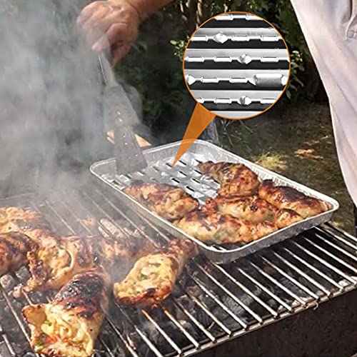 Mudouluo 20 Pack Disposable Aluminum Foil Broiler Pans Grill Liners Aluminum BBQ Grilling