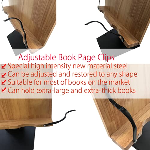 Book Stand Height Adjustable Book Holder Large Size, VOLKNINKER Oak