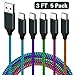 USB Type C Cable,3FT USB C to USB A Charger Cord(USB2.0),5Pack Aupek USB C Cable Nylon Braided Fast Charger Cord for Samsung Note 8,Galaxy S8,S9,Nintendo Switch and more(Blue Green Orange Purple Rose)