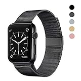 OSUVOX Compatible for IWatch Band, 38mm/40mm 42mm/44mm, Stainless Steel Loop Magnetic Band Compatible with Iwatch Series 5/4/3/2/1 (Black, 42mm/44mm)