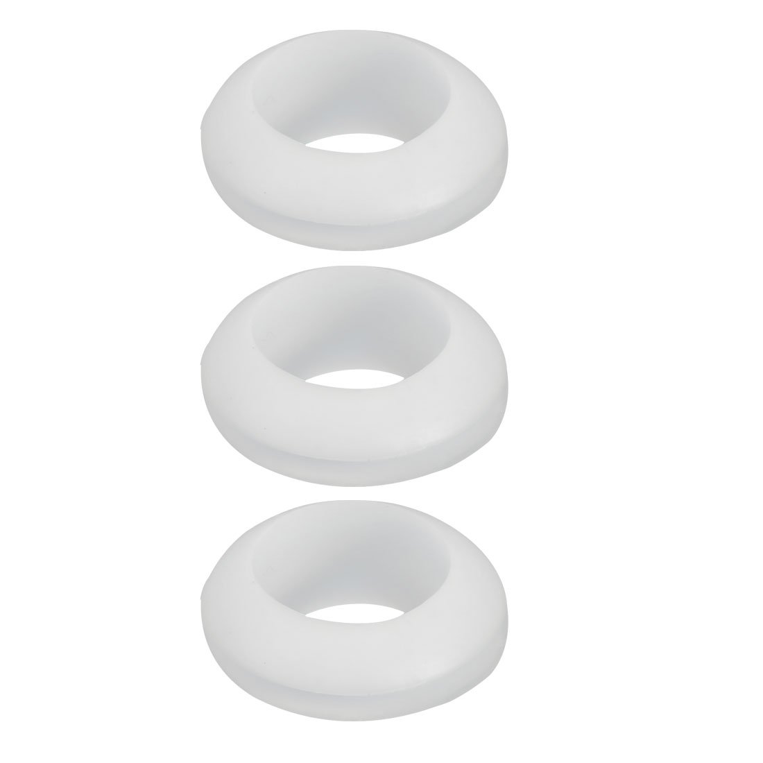 sourcingmap 3pcs Double Side Rubber Grommet Eyelet Ring Wire Gasket White 18mm Inner Dia