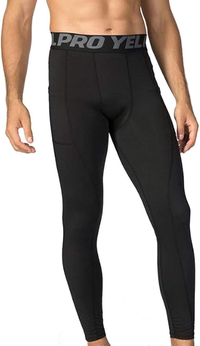 Pantaloni A Compressione NuCamper Uomo - Leggings Lunghi Traspiranti Per Corsa E Fitness, 90% Poliestere 10% Elastan - Foto 6