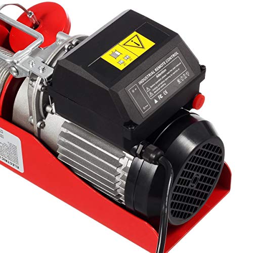 Partsam 1320lbs Automatic Lift Electric Cable Hoist with Wireless Remote Control 110V Overhead Crane Garage Ceiling Pulley Winch w Towing Strap Sling, Electric Wire Rope Hoist, 38ft Lift Height - Image 5