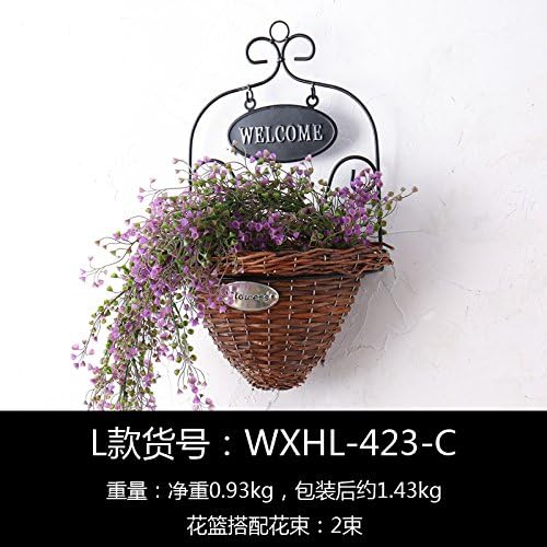 CCWY An idyllic countryside creative wicker basket of wall-mounted home clothing shops wall soft decorations wall hanging wall decoration,L)