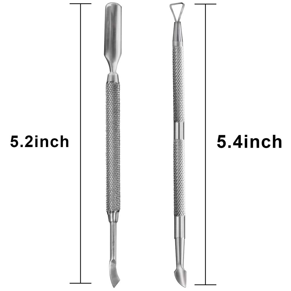 Nail Art Soak Off Gel Polish Cuticle Pusher Peeler Scraper Remover Tools with Unique Triangle Tip Design Stainless Steel by GADGETS ENTREPOT: Beauty