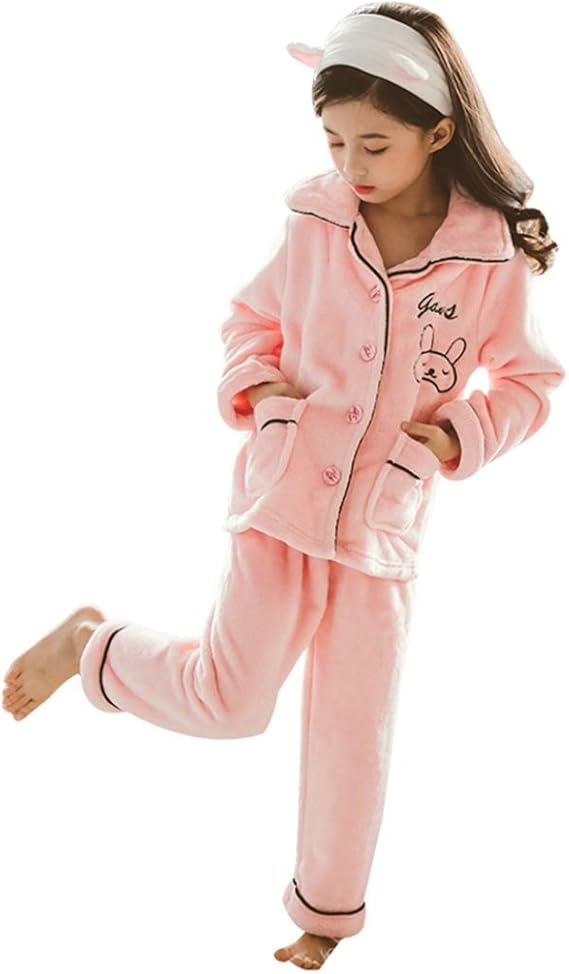 Amazon 子供 パジャマ キッズ 秋冬 小学生 長袖 女の子 クマ柄 かわいい もこもこ ふわふわ おしゃれ 部屋着 厚手 裏起毛 保温 発熱 ゆったり 肌に優しい 上下セット ポケット付き ルームウェア 中学生 パジャマ 通販