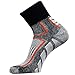 PureAthlete Running Socks Quarter Length - Lightweight, Thin, Moisture Wicking - Anti-Blister Athletic Sock (White/Grey/Orange, Large)