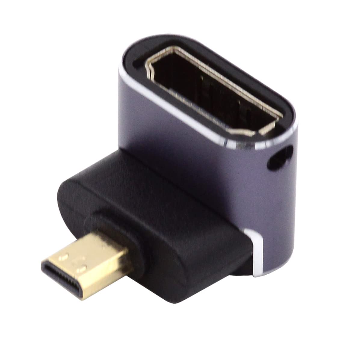 CY 8K Cable Down Angled Micro HDMI Male to HDMI 2.1 Female UHD Extension Gold Converter Adapter Support 8K 60hz HDTV — image 1