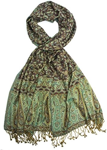 Bohomonde, Bhayana Reversible Cashmere Silk Pashmina Scarf, hand made in Nepal