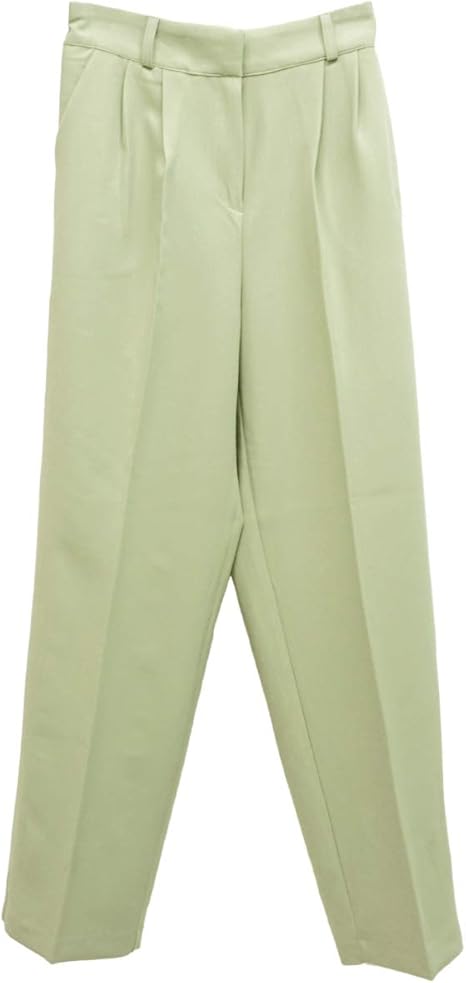Amazon パンツ マカロンカラーパンツ レディース ロングパンツ ストレート ボトムス Donoban ピスタチオ ロングパンツ 通販