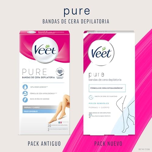 Veet tiras de cera depilatória para o corpo caixa 20 unidades
