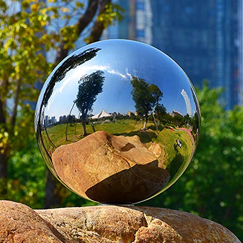 Gazing Balls - 2Pcs Stainless Steel Mirror Ball, Gazing Globe Shiny Ball for Gardens Decoration (2Pcs 5Inch)