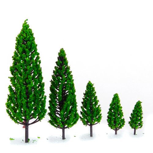 Mixed Model Trees,19 Different Model Trees & 4 Different Flower Bed with 2 Different Cows and 1 Mini Tables and Chairs Model Train Scenery Miniature Landscape Scenery