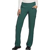 Cherokee Scrubs for Women Mid Rise Straight Leg Scrub Pants For Women Pull-on Bottoms with 6 Pockets & 360° Stretch - CK002