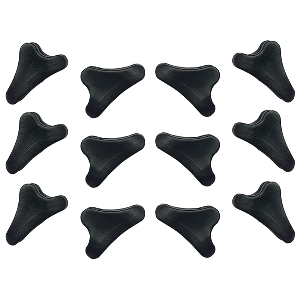 12 Pcs Mini Plastic Rope Tensioner Cord Adjuster Wind Rope Buckle Anti-slip Adjustable Tool for Camping Hiking Outdoor Activit, Black, 3.2x1.8x0.9 (C-50)