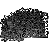 RITOLLO Modular Interlocking Cushion Drainage Floor Tiles, 9-Pack 11.8"x11.8" PVC Raised Non-Slip Interlocking Mats with Drain Holes for Deck, Pool, Garage, Shower, Patio, Bathroom, Sauna, Yard
