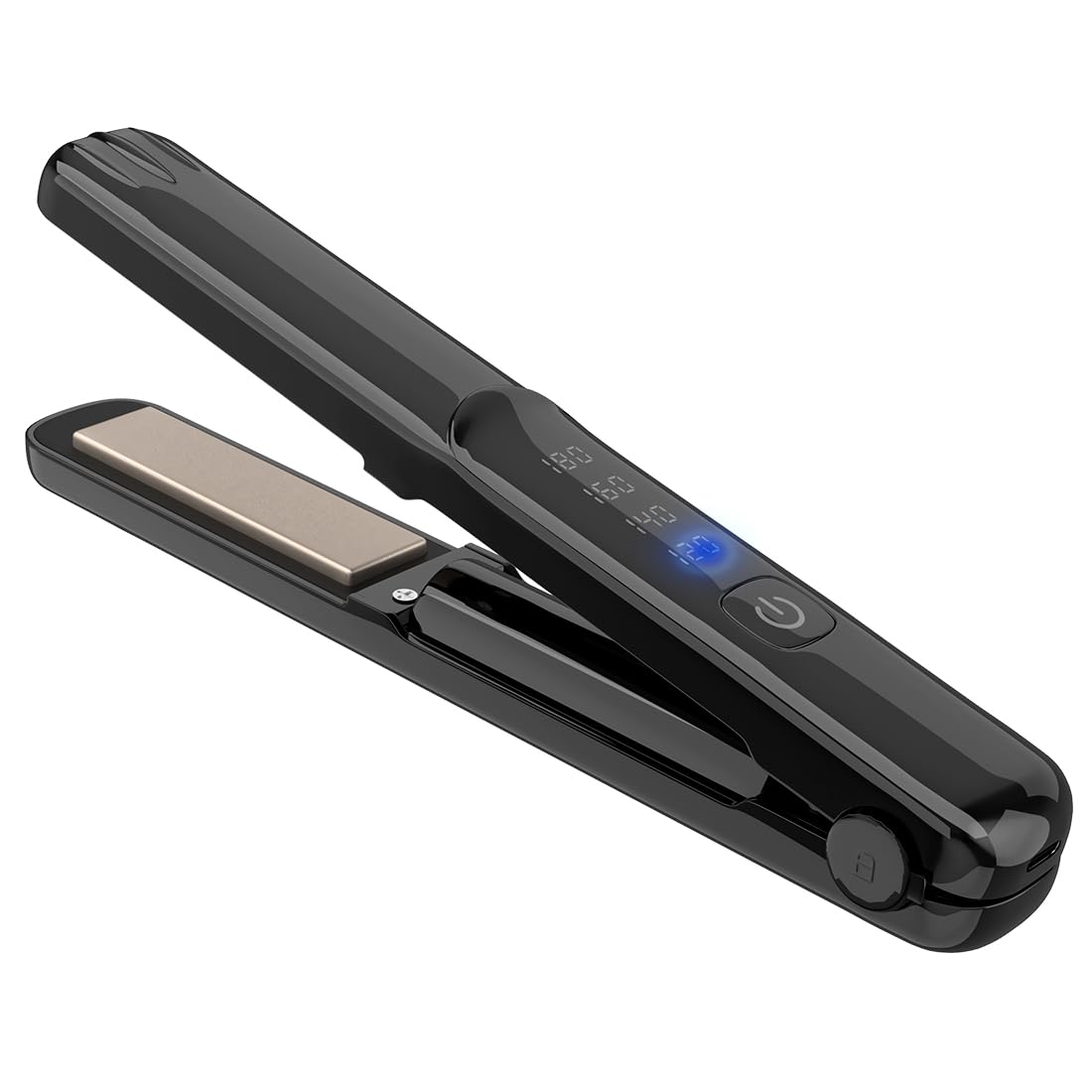 Photo 1 of Cordless Hair Straightener and Curler, 2 in 1 Portable Mini Flat Iron & Curling, Fast Heating & Titanium Plate with 4 Adjustable Temp, Travel Size and USB Rechargeable with Pouch (Black)