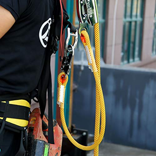 Dupeakya Stretch Safety Lanyard 25KN High-Altitude Safety Rope Fall Protection self-Locking Device Shock Absorber for Construction - Thumbnail 6