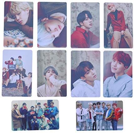 zhengao Superior Kpop Bangtan Boys BTS Crystal Card Sticker, Jimin, JIN, SUGA, J Hope, Jungkook, V Cute Cartoon Mini Card Sticker Best Gift for A.R.M.Y(Style 74-10 Pcs)