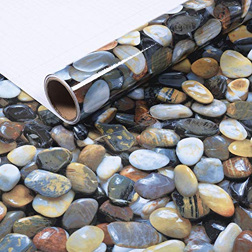 3D Cobblestone Adhesive Paper Vinyl Wrap Film Kitchen Countertop Peel Stick Wallpaper 15.8inch x79inch