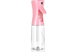 MILUKON Spray Bottle, Fine Mist Spray Bottle for Hair, Ultra-Fine Continuous Spray Bottle for Skincare, Plant Care, Pet Grooming, Cleaning and Disinfection, Refillable Spray Container (1Pcs Pink Clear 6.8oz)