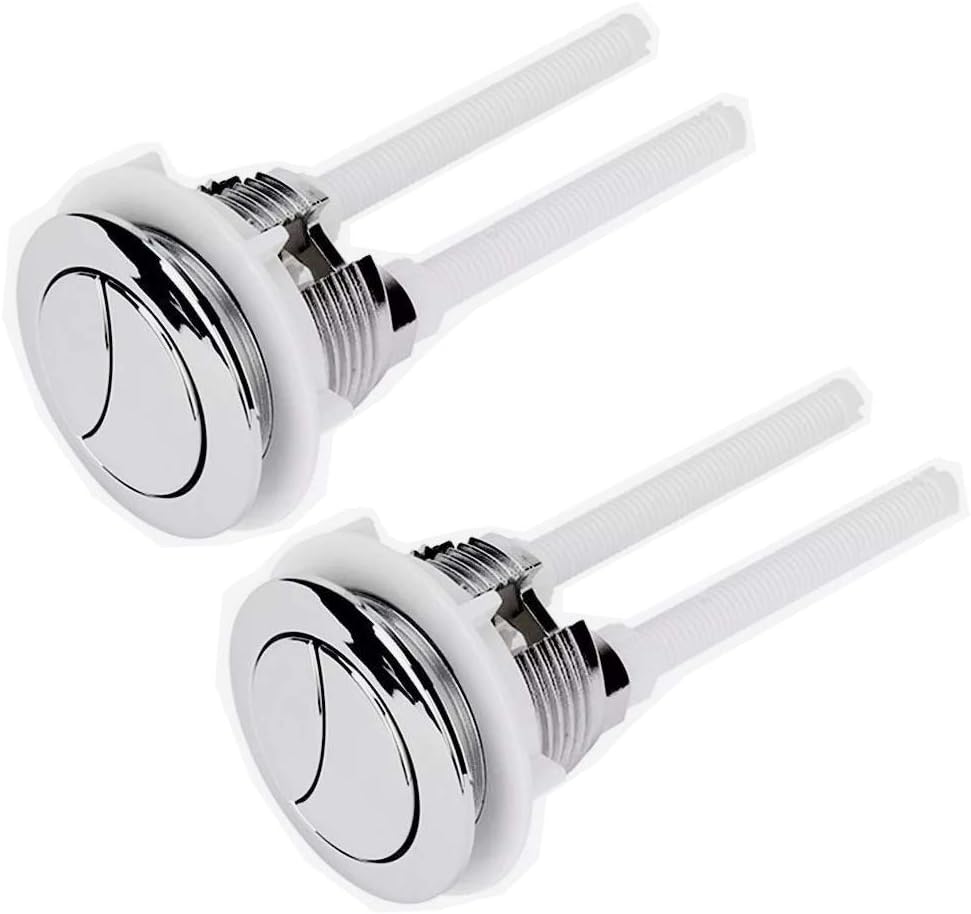 KtbeYTi 2 Pcs Standard 38 mm Toilet Button Dual Push Button Silver