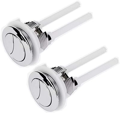 KtbeYTi 2 Pcs Standard 38 mm Toilet Button Dual Push Button Silver