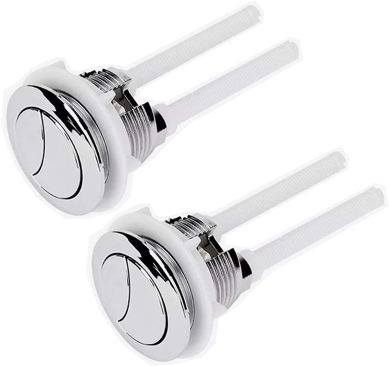 KtbeYTi 2 Pcs Standard 38 mm Toilet Button Dual Push Button Silver