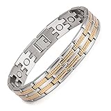 Rainso New Mens 316l Stainless Steel Magnetic Therapy Bracelet in Gift Bag with Free Link Removal Tool