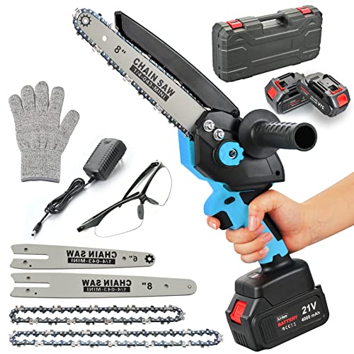 Mini Chainsaw 8 Inch and 6 Inch interchangeable Cordless OneHand