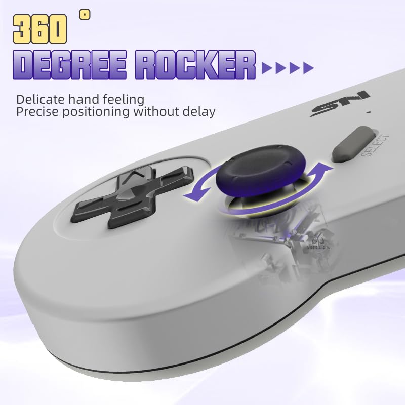 Video Game Console 16Bit Super Game Machine Built in 5000 Classic Games Support HDMI 4K TV Plug Play Retro Gaming Console System with Dual Wireless Controllers Gift