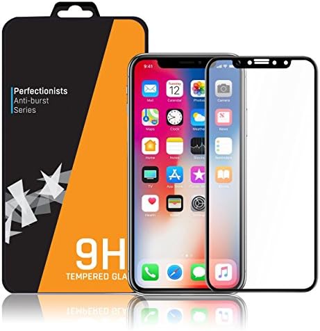 VOOGLASS iPhone X Screen Protector 3D, Tempered Glass 0.2mm, Full Coverage HD - Premium Gorilla Glass 9H Hardness 2.5D - Easy Installation, Sensitive Touch, Anti-Scratch and Fingerprint [Black 1-pack]