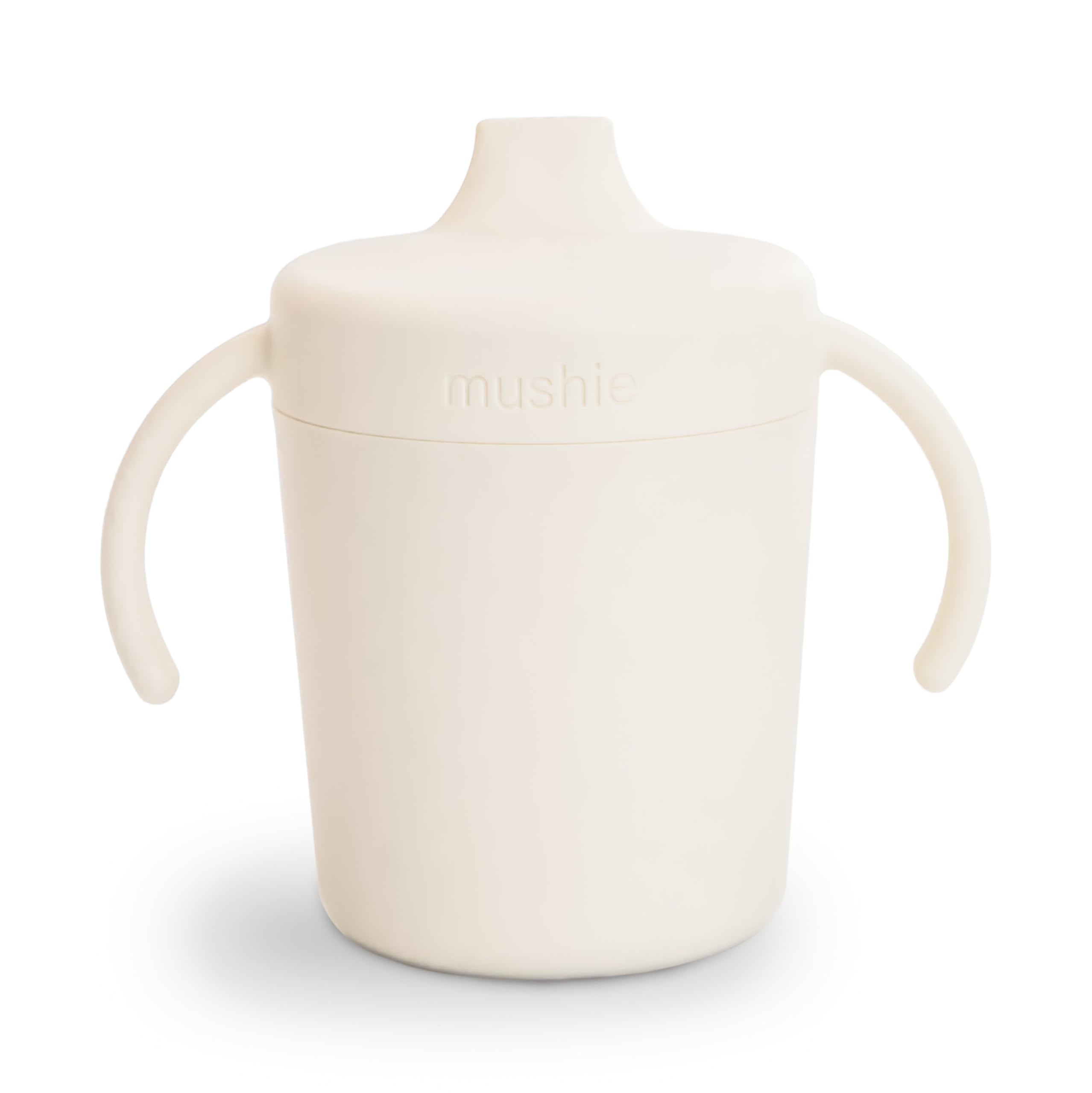 Mushie Trainer Sippy Cup | Made in Denmark | Leak Resistant Twist-Off Lid & Handles | 6 Months + (Ivory)