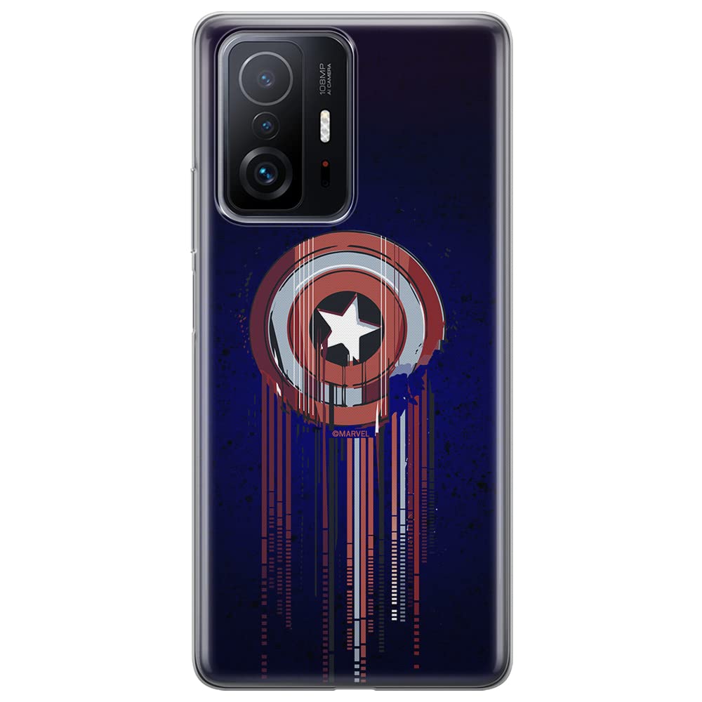 ERT GROUP mobile phone case for Xiaomi 11T 5G / 11T PRO 5G original and officially Licensed Marvel pattern Captain America 017 optimally adapted to the shape of the mobile phone, case made of TPU