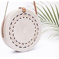Big White Round Straw Bag - Stunning Round Rattan Bag To Wear With Any Outfit