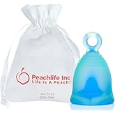 Peachlife Mini Ring Menstrual Cup – Small, Extra Firm | Reusable Silicone Tampon & Pad Alternative with Loop Pull Stem for Easy Removal | Leak-Proof Period Protection with Peachcup