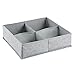 mDesign Fabric Baby Nursery Closet Organizer for Clothes, Towels, Socks, Shoes - Pack of 2, 8 Compartments, Gray