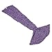 AmyHomie Mermaid Tail Blanket, Soft Crochet Sleeping Bag Blanket for Kids Adults, Mermaid Gift for Girls(ScalePurple,Kids)
