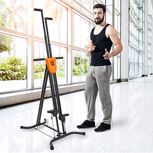 Dporticus Vertical Climber Gym Exercise Fitness Folding Climbing Machine Stepper Cardio Workout Training