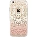 iPhone 6 Case, iPhone 6s Case, Keklle Silicone Gel Soft Clear Case Cover for Iphone 6 6S - Pink Circle Flower Tribal Mandala