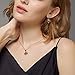 BAMOER 18K Rose Gold Plated Cubic Zirconia Snowflake Lever Back Earrings Necklace Set for Women Girls CZ Jewelry Set Rose Gold & Colorful CZ