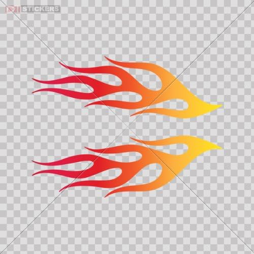 Decal Stickers Red Vinyl Flames Car Window,Helmet,Truck,Vinyl Art Decor Yacht Ship Size: 5 X 1.6 Inches Vinyl color print
